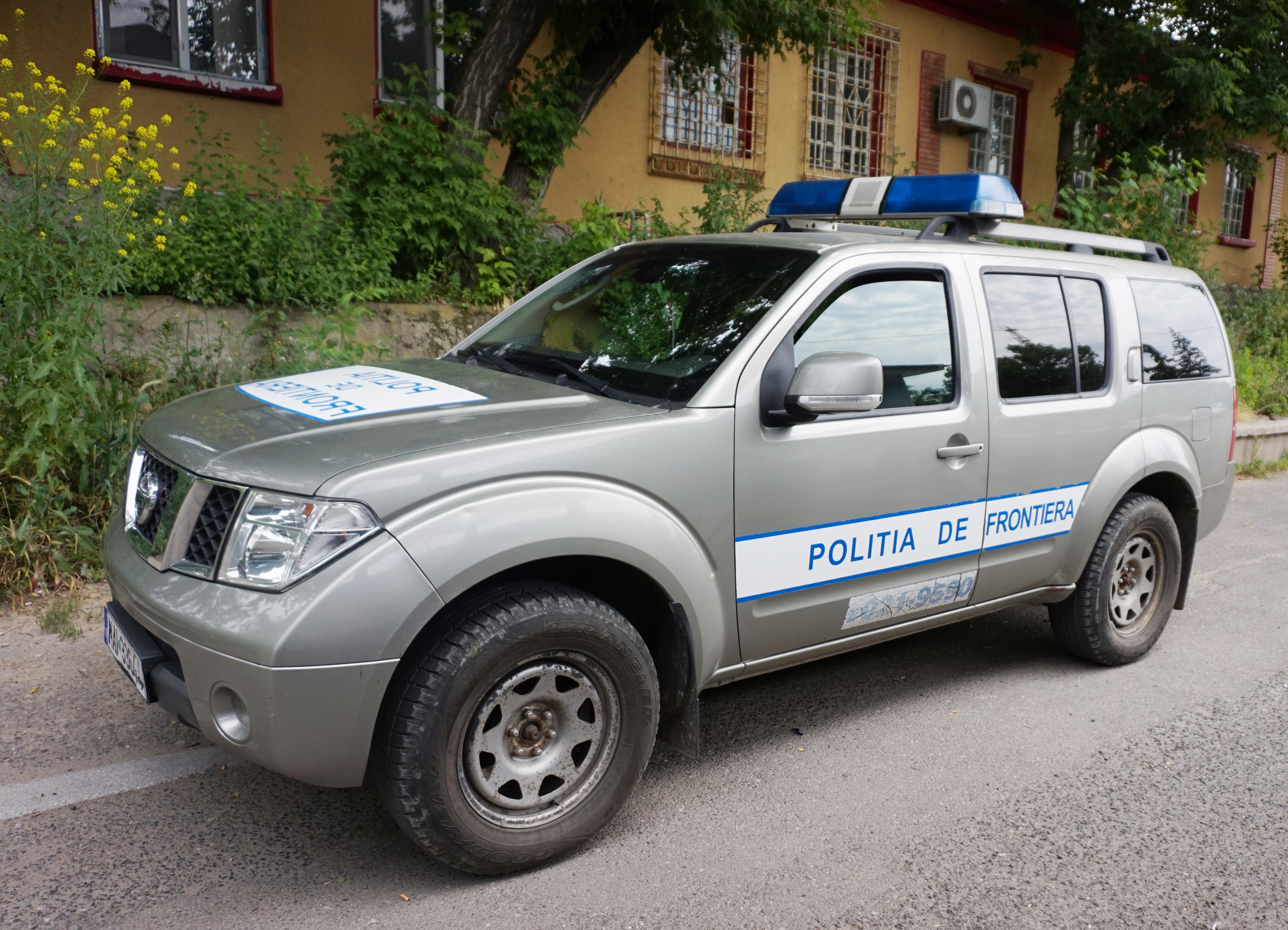 Autovehicul al Poliției de Frontieră în Giurgiu